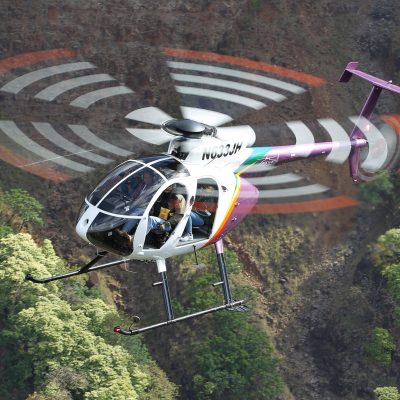 a helicopter flying in the air