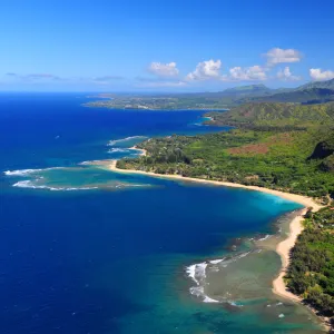 Aerial view of the North Shore of Kauai