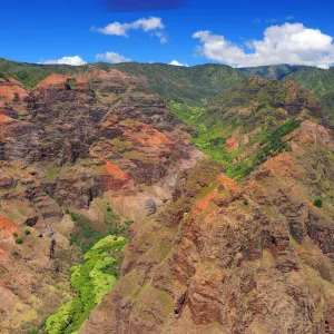 a canyon with Waimea Canyon State Park in the background