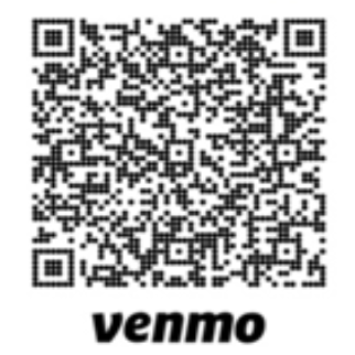 QR code for Venmo with the logo beneath it.