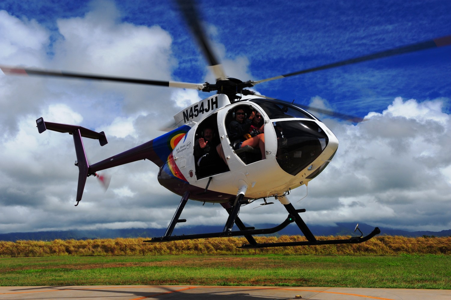 a helicopter sitting on top of a runway