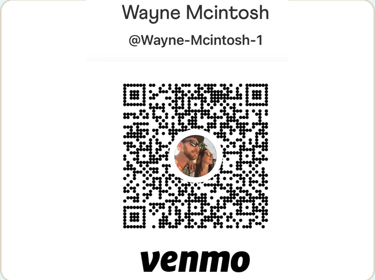 Venmo QR code for Wayne Mcintosh with profile image.